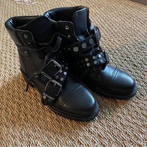 NEW FRYE Samantha Stud combat Boots